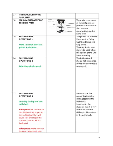 Page 7: INTRODUCTION TO THE DRILL PRESS