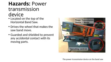 Slide 9: Hazards: Power transmission device
