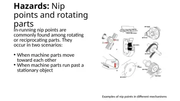 Slide 11: Hazards: Nip points and rotating parts