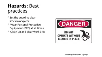 Slide 17: Hazards: Best practices