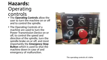 Slide 11: Hazards: Operating controls