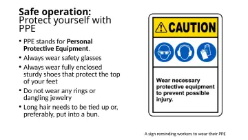 Slide 15: Safe operation: Protect yourself with PPE