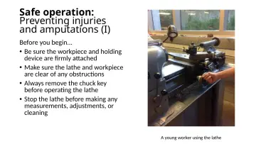 Slide 16: Safe operation: Preventing injuries and amputations (I)