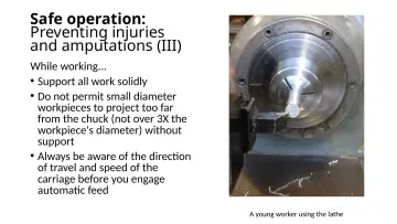 Slide 18: Safe operation: Preventing injuries and amputations (III)