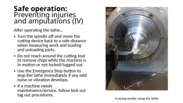 Slide 19: Safe operation: Preventing injuries and amputations (IV)