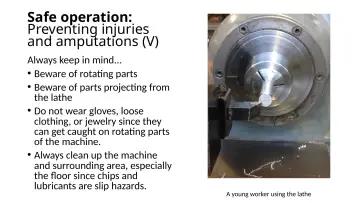 Slide 20: Safe operation: Preventing injuries and amputations (V)
