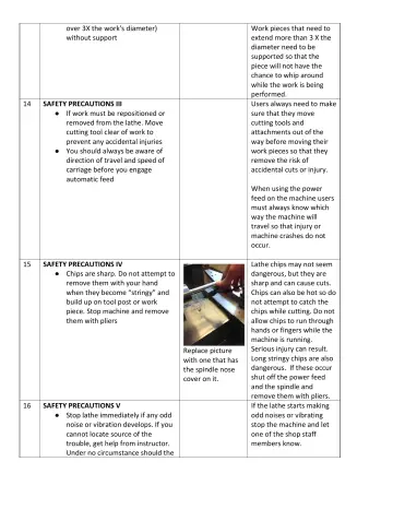 Page 6: over 3X the work's diameter) without support