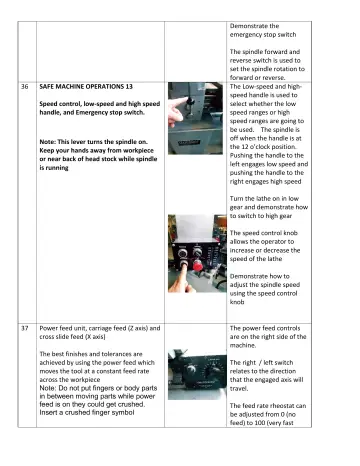 Page 14: Demonstrate the emergency stop switch