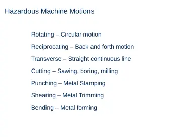 Slide 8: Hazardous Machine Motions