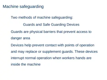 Slide 16: Machine safeguarding