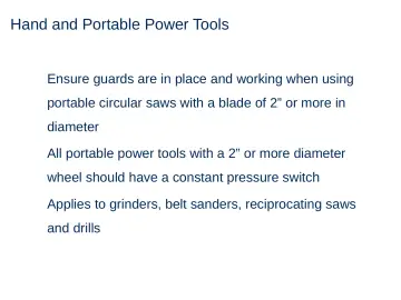 Slide 17: Hand and Portable Power Tools