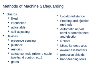 Slide 19: Methods of Machine Safeguarding
