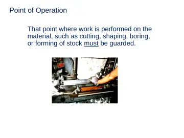 Slide 20: Point of Operation