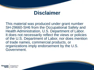 Slide 2: Disclaimer