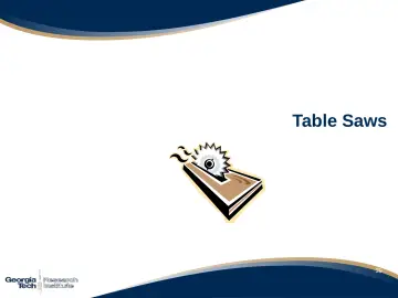 Slide 40: Table Saws