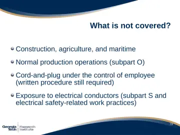 Slide 74: What is not covered?