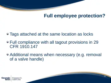 Slide 77: Full employee protection?