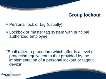 Slide 84: Group lockout