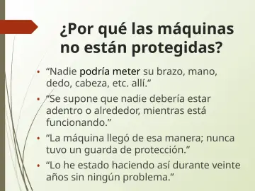 Slide 7: ¿Por qué las máquinas no están protegidas?