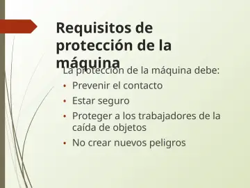 Slide 10: Requisitos de protección de la máquina