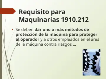 Slide 18: Requisito para Maquinarias 1910.212