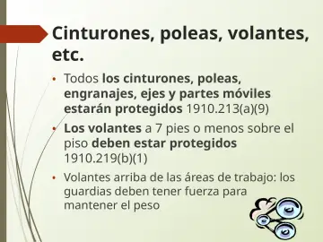Slide 22: Cinturones, poleas, volantes, etc.