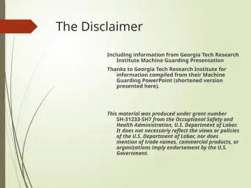 Slide 2: The Disclaimer