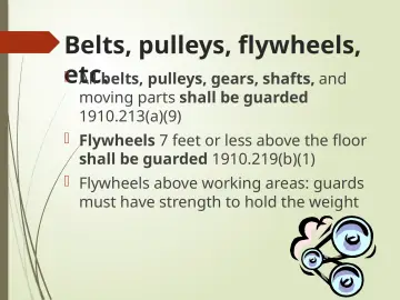 Slide 22: Belts, pulleys, flywheels,