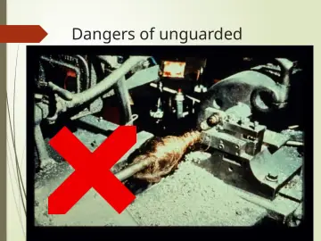 Slide 23: Dangers of unguarded machinery