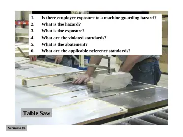 Slide 11: Is there employee exposure to a machine guarding hazard? What is the hazard?