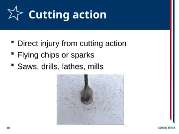 Slide 10: Cutting action