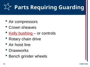 Slide 52: Parts Requiring Guarding
