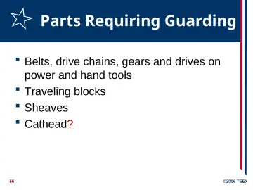 Slide 56: Parts Requiring Guarding