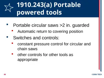 Slide 66: 1910.243(a) Portable powered tools