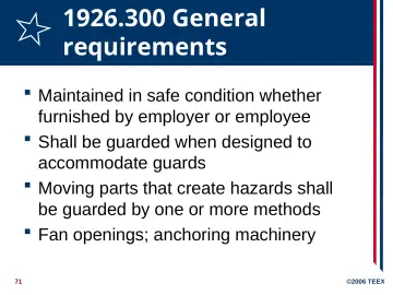 Slide 71: 1926.300 General requirements