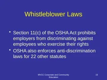 Slide 15: Whistleblower Laws