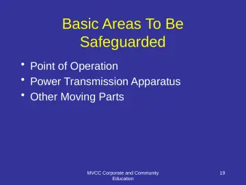 Slide 19: Basic Areas To Be Safeguarded