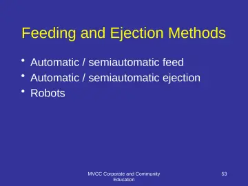 Slide 53: Feeding and Ejection Methods