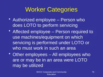 Slide 76: Worker Categories