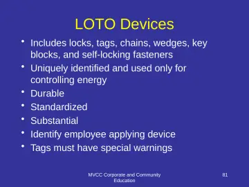 Slide 81: LOTO Devices