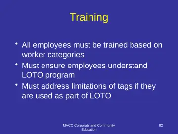 Slide 82: Training