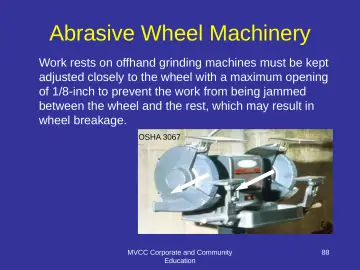 Slide 88: Abrasive Wheel Machinery
