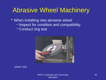 Slide 90: Abrasive Wheel Machinery