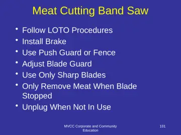 Slide 101: Meat Cutting Band Saw