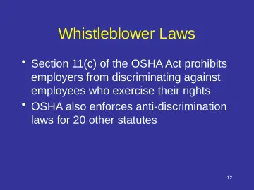 Slide 12: Whistleblower Laws