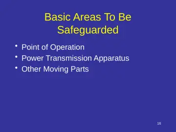 Slide 16: Basic Areas To Be Safeguarded
