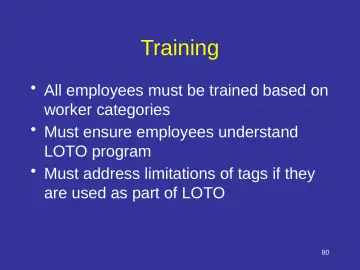 Slide 80: Training