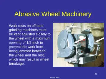 Slide 86: Abrasive Wheel Machinery