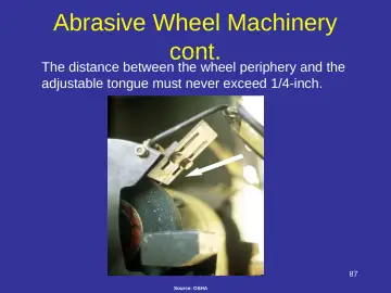 Slide 87: Abrasive Wheel Machinery cont.