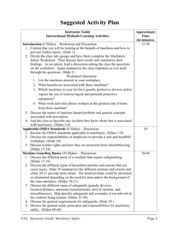Page 3: Suggested Activity Plan